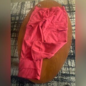 DKNY Bright Coral Pink Elastic-Waist Sweatpants